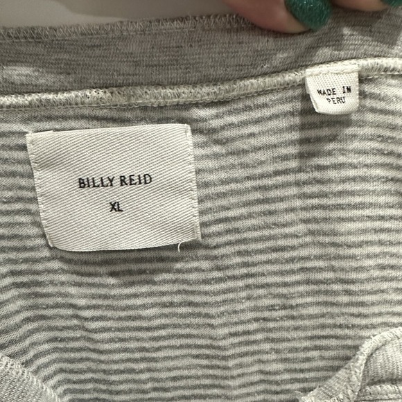 BILLY REID Henley Shirt Men's XL Long Sleeve Gray Heathered Casual Peru - Picture 6 of 8